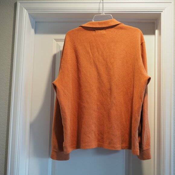 Polo by Ralph Lauren Men's Rust Orange Quarter-zip Sweater sz Medium 100% Cotton - Picture 11 of 15